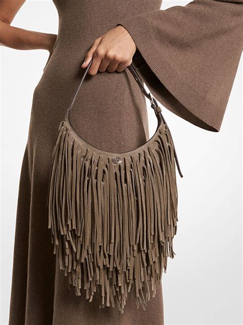 fringe michael kors purse|Dyan Small Fringed Suede Shoulder Bag .